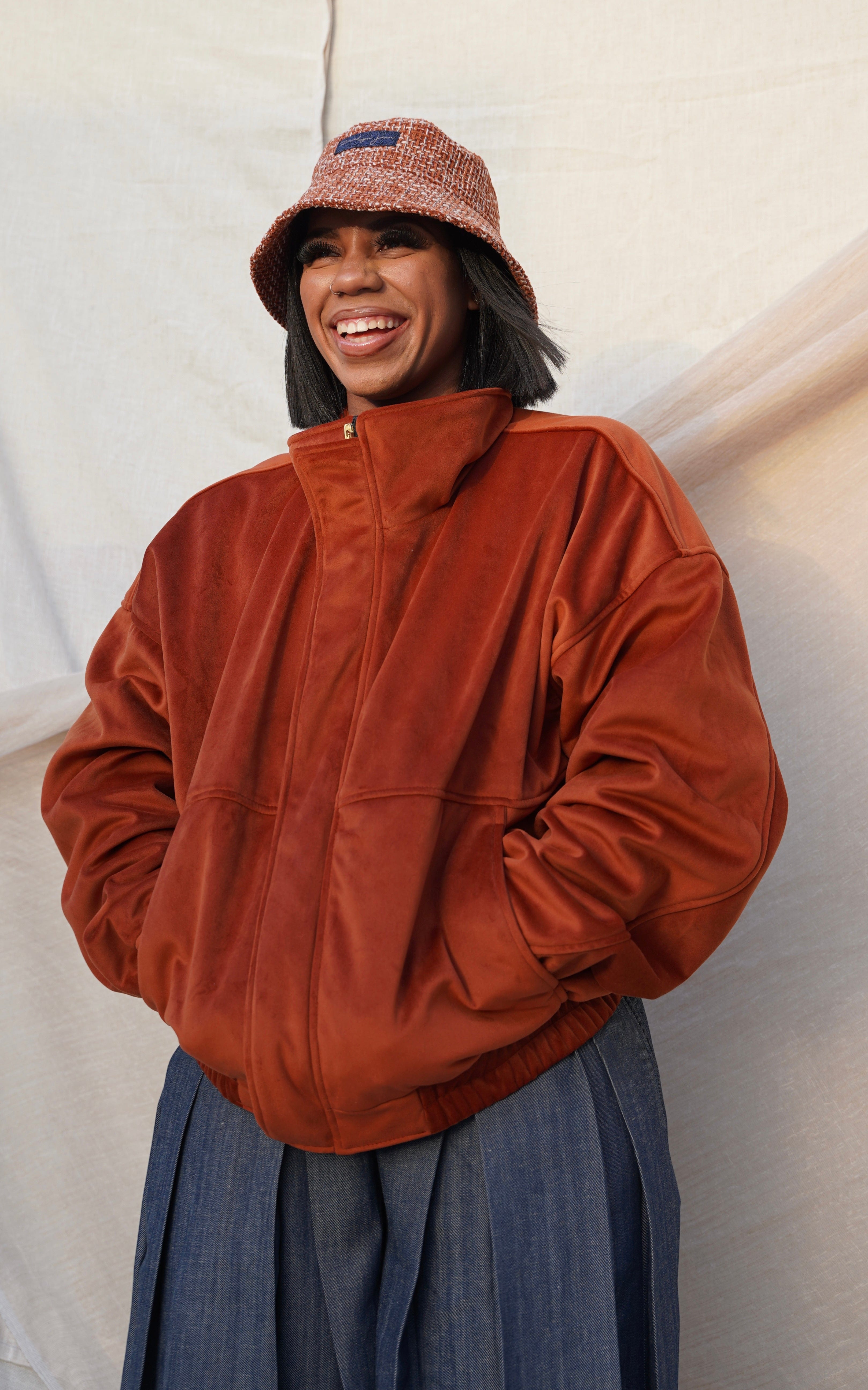 Zevelyn Jean Zane Bomber Jacket ZANE BOMBER Auburn