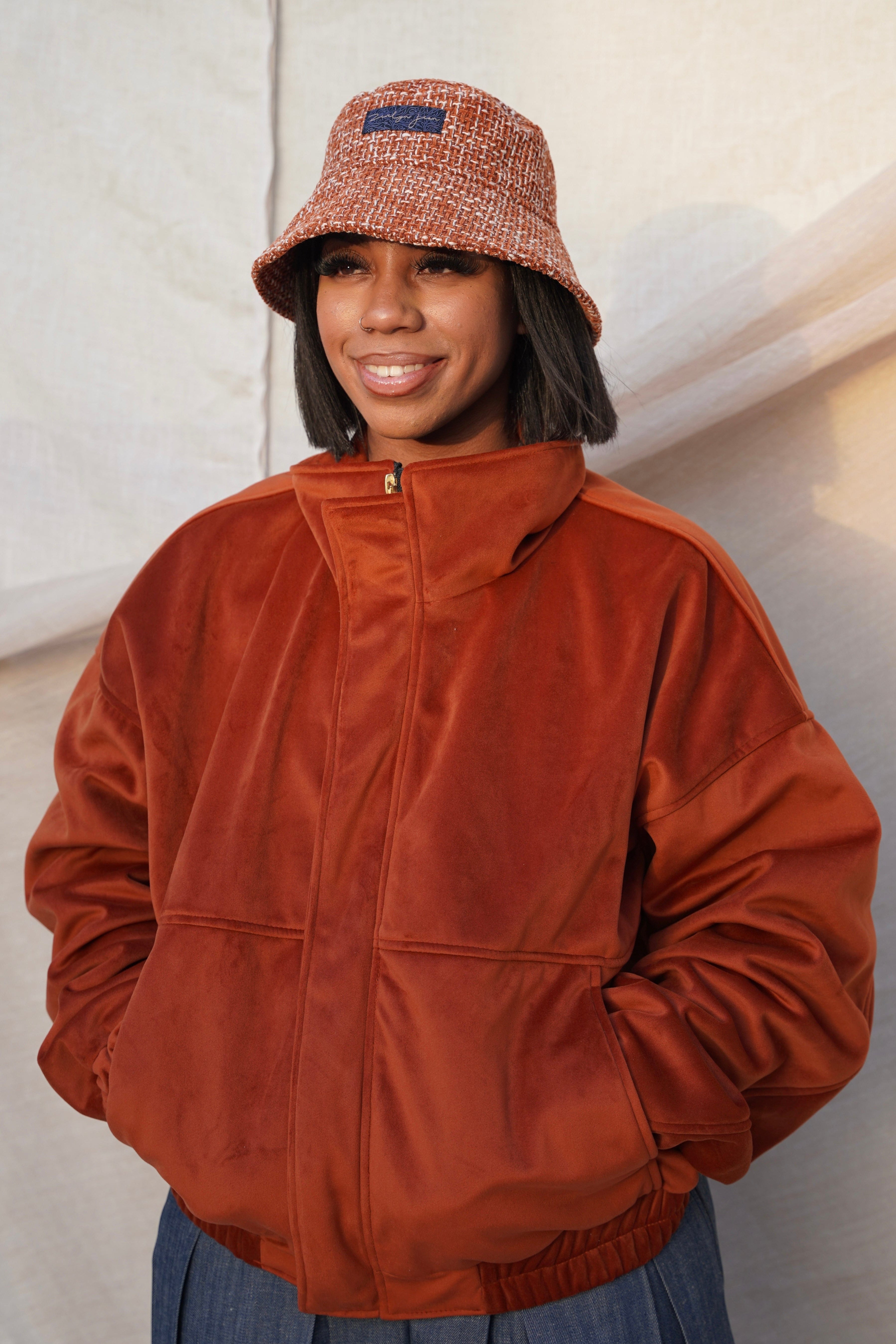 Zevelyn Jean Zane Bomber Jacket ZANE BOMBER Auburn