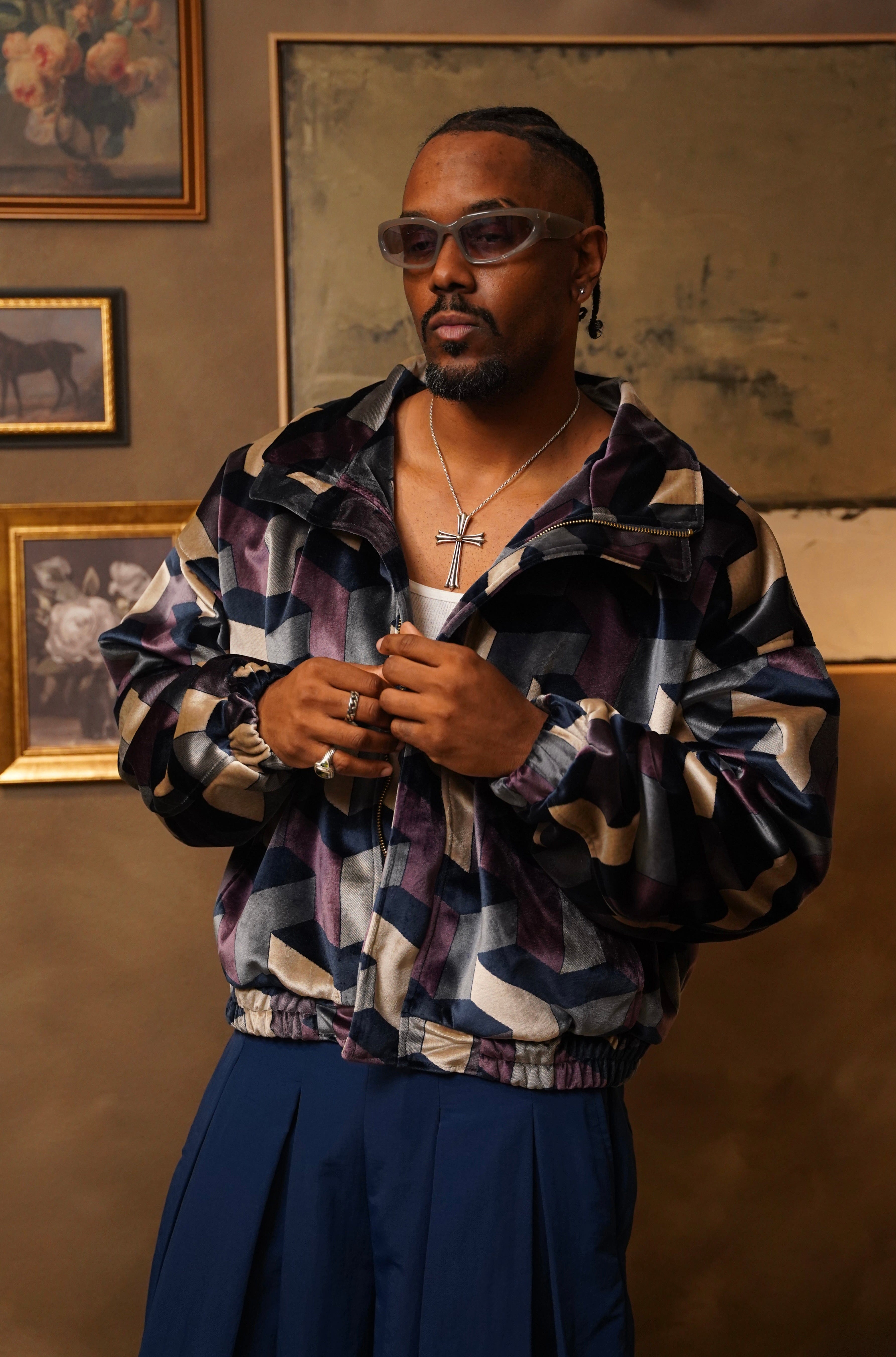 Zevelyn Jean Zane Bomber Jacket ZANE BOMBER Blueberry