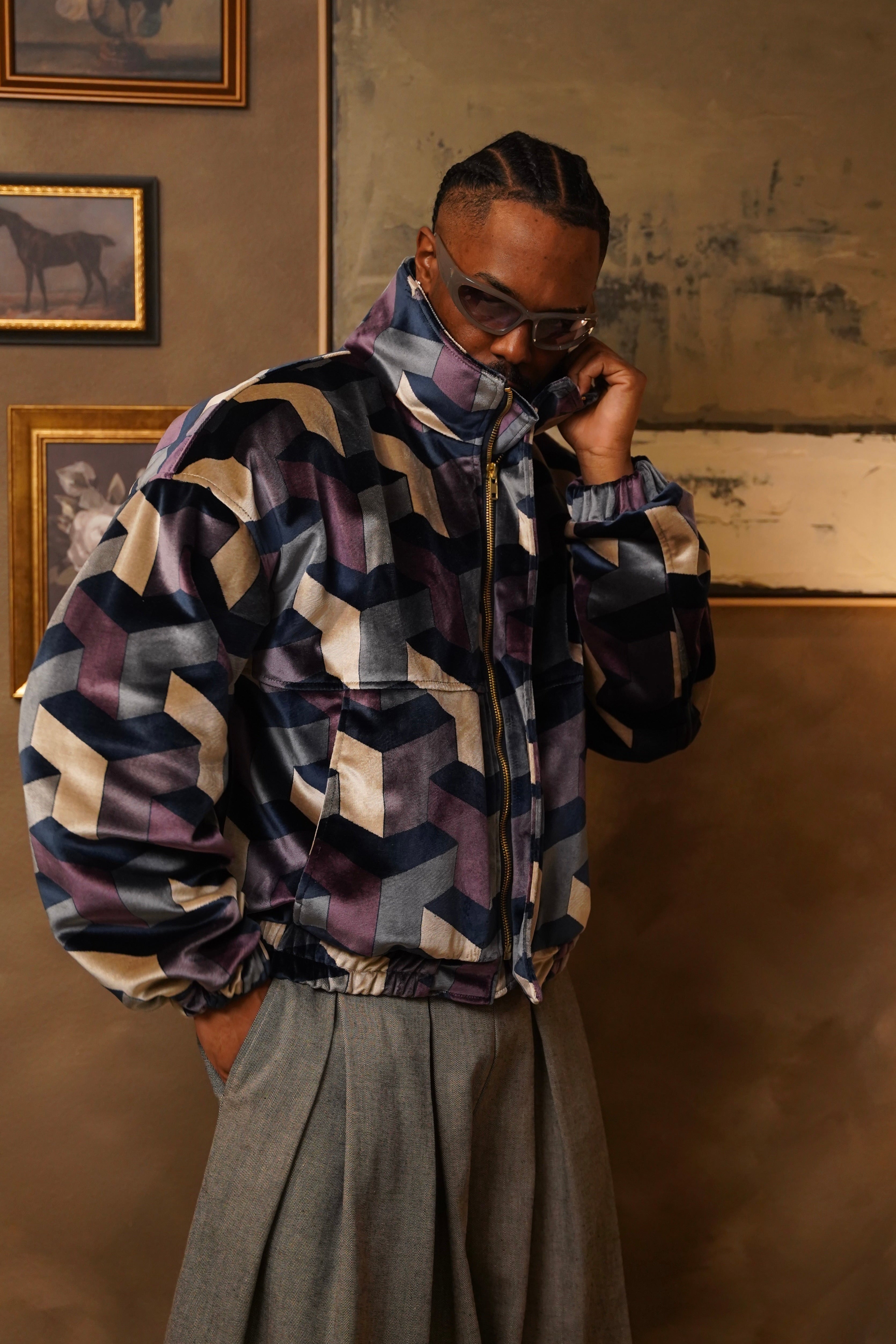 Zevelyn Jean Zane Bomber Jacket ZANE BOMBER Blueberry