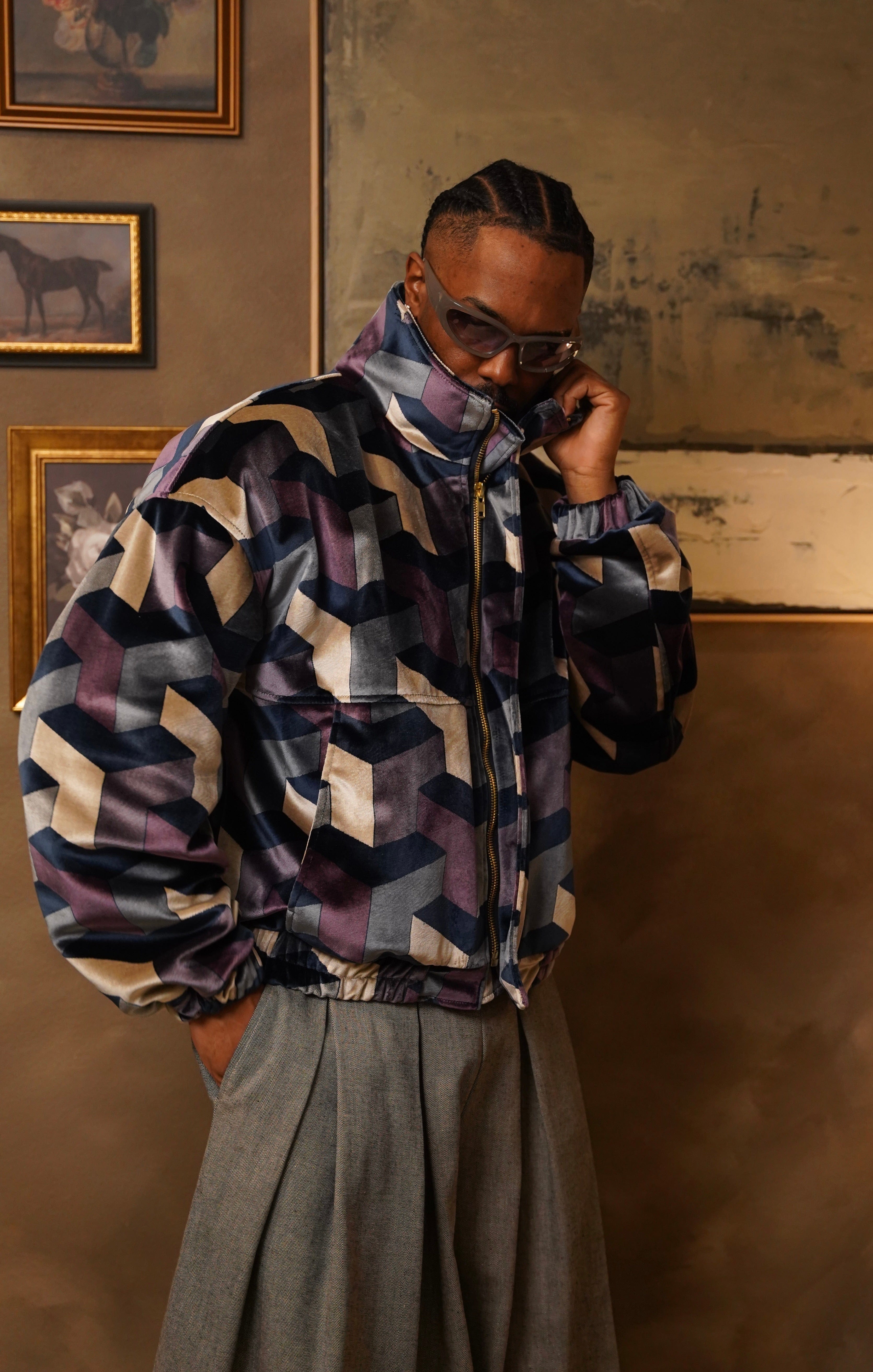 Zevelyn Jean Zane Bomber Jacket ZANE BOMBER Blueberry