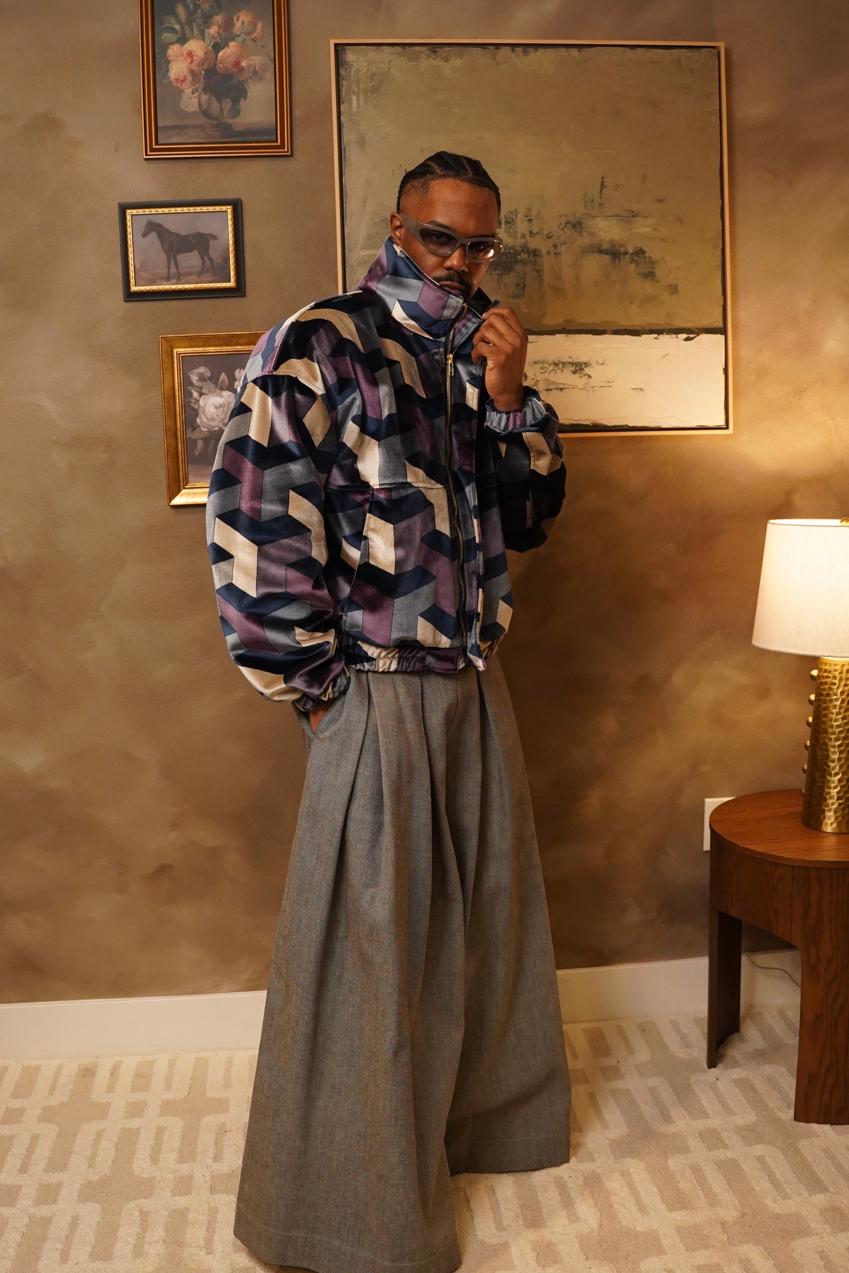 Zevelyn Jean Zane Bomber Jacket ZANE BOMBER Blueberry