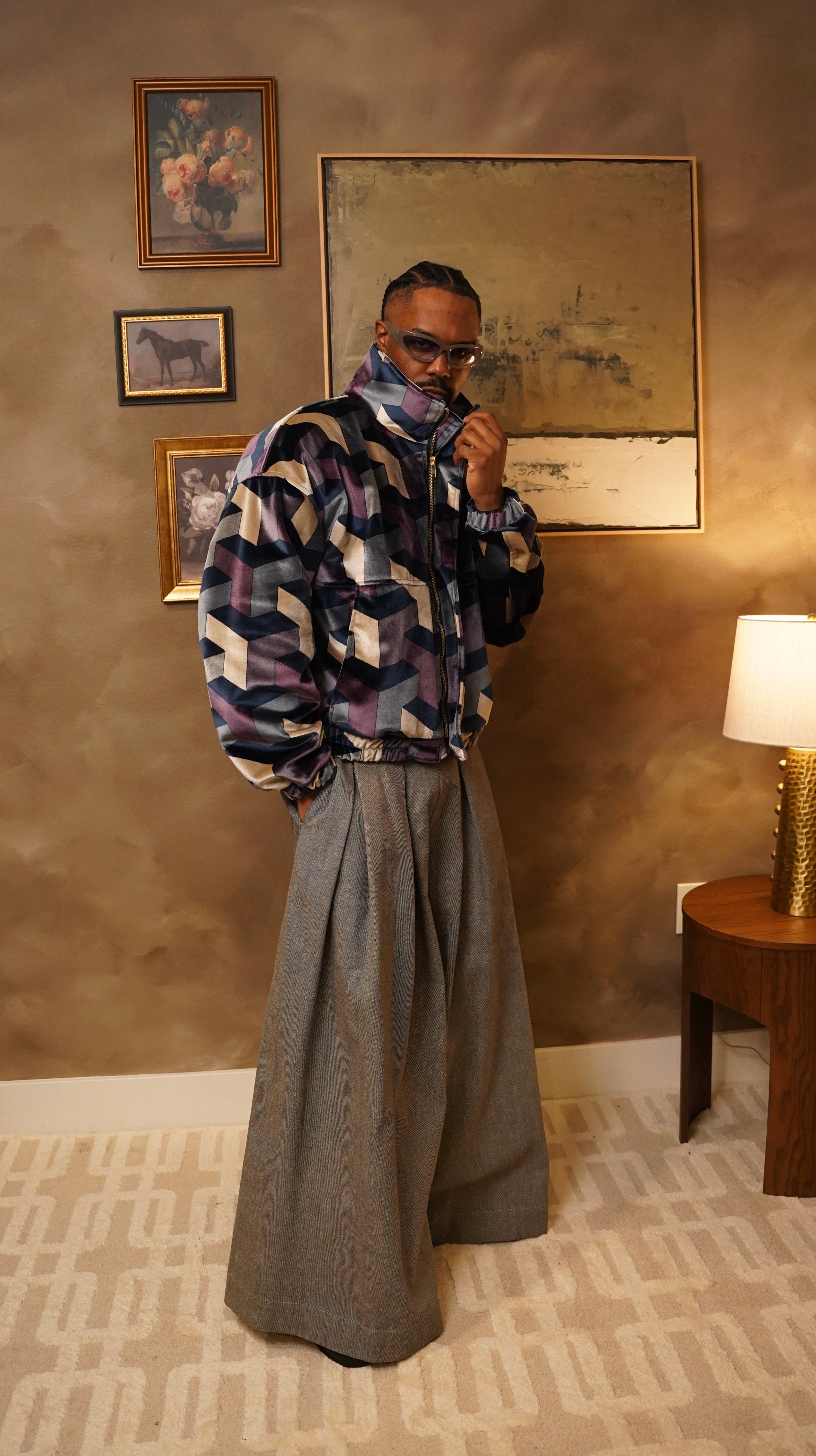 Zevelyn Jean Zane Bomber Jacket ZANE BOMBER Blueberry