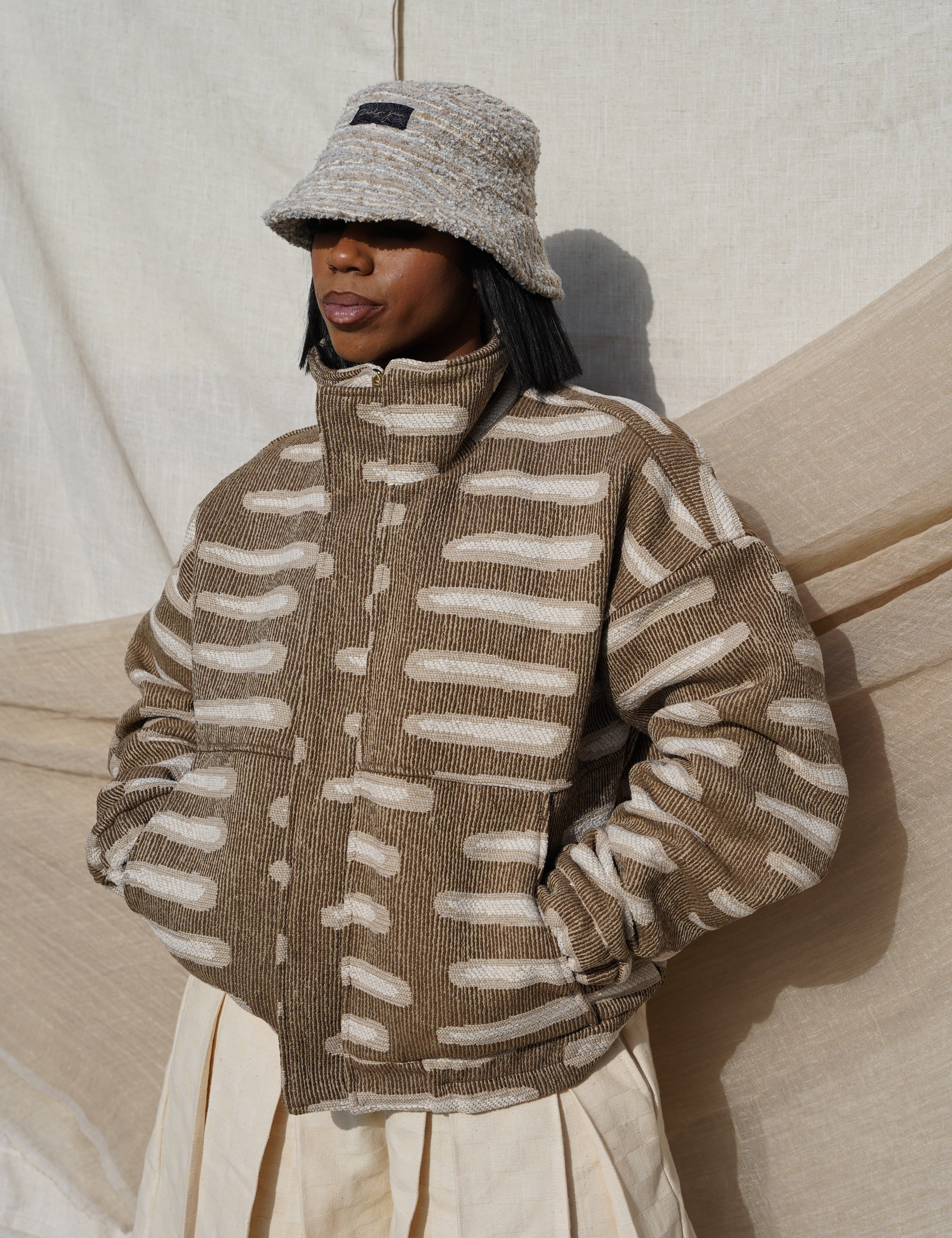 Zevelyn Jean Zane Bomber Jacket ZANE BOMBER Natural