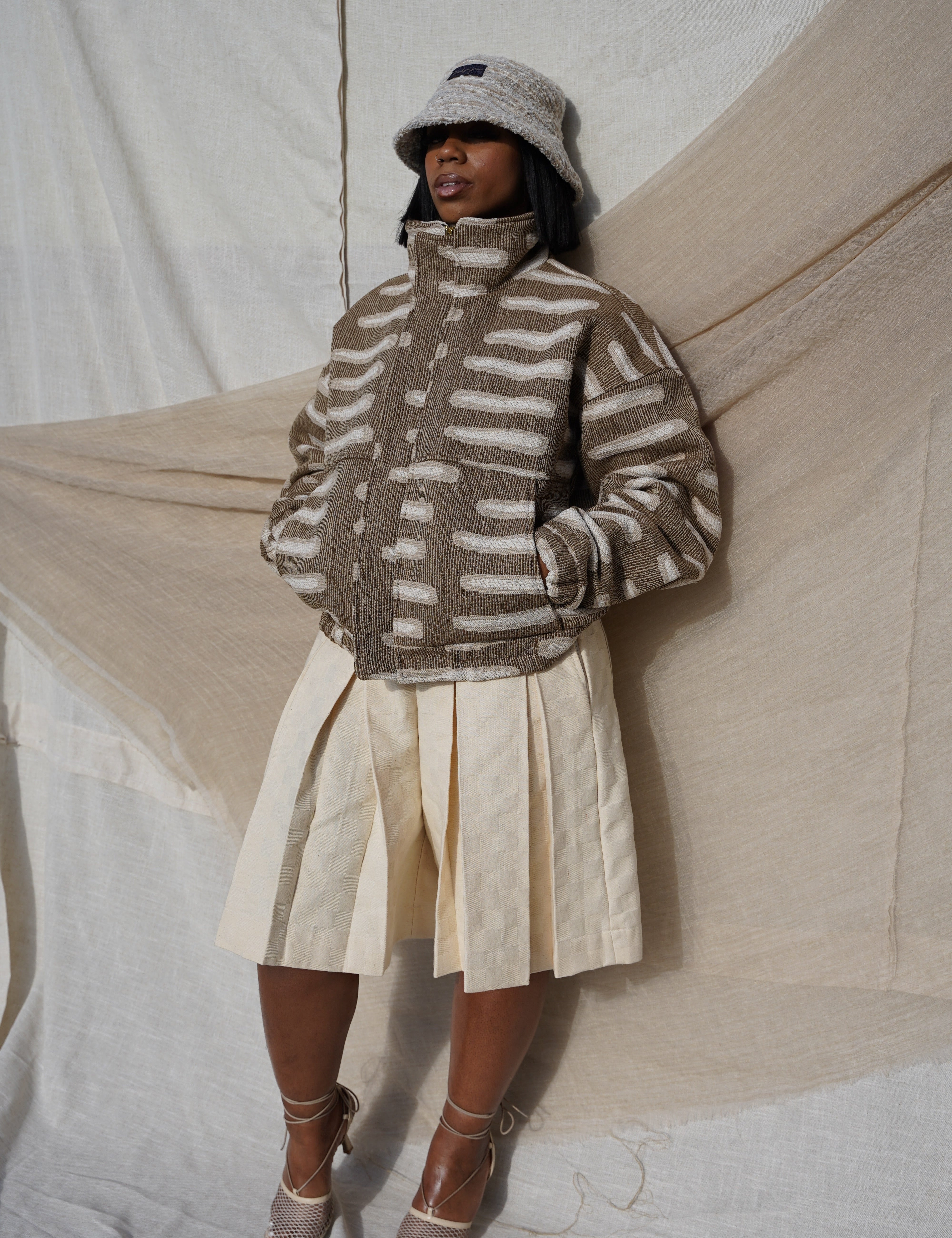 Zevelyn Jean Zane Bomber Jacket ZANE BOMBER Natural