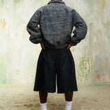 Zevelyn Jean Zane Bomber Jacket ZANE BOMBER Navy Tweed