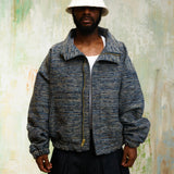 Zevelyn Jean Zane Bomber Jacket ZANE BOMBER Navy Tweed