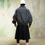 Zevelyn Jean Zane Bomber Jacket ZANE BOMBER Navy Tweed