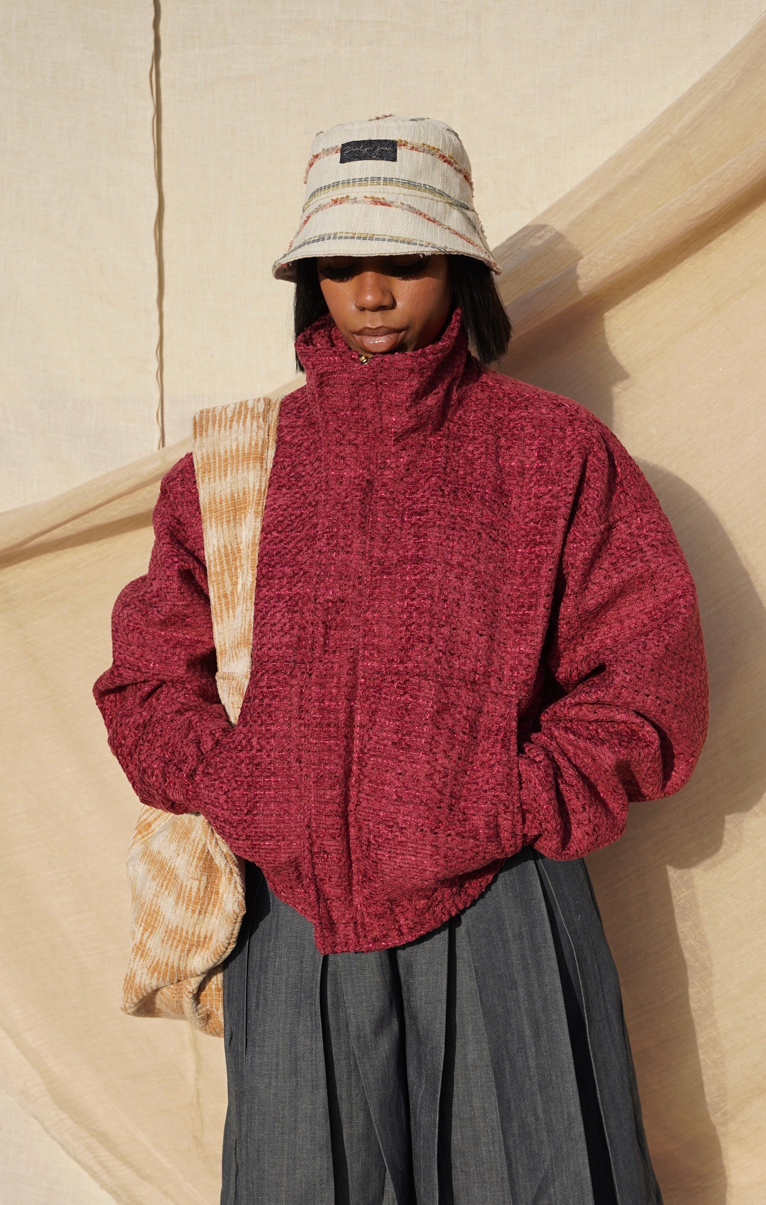 Zevelyn Jean Zane Bomber Jacket ZANE BOMBER Raspberry