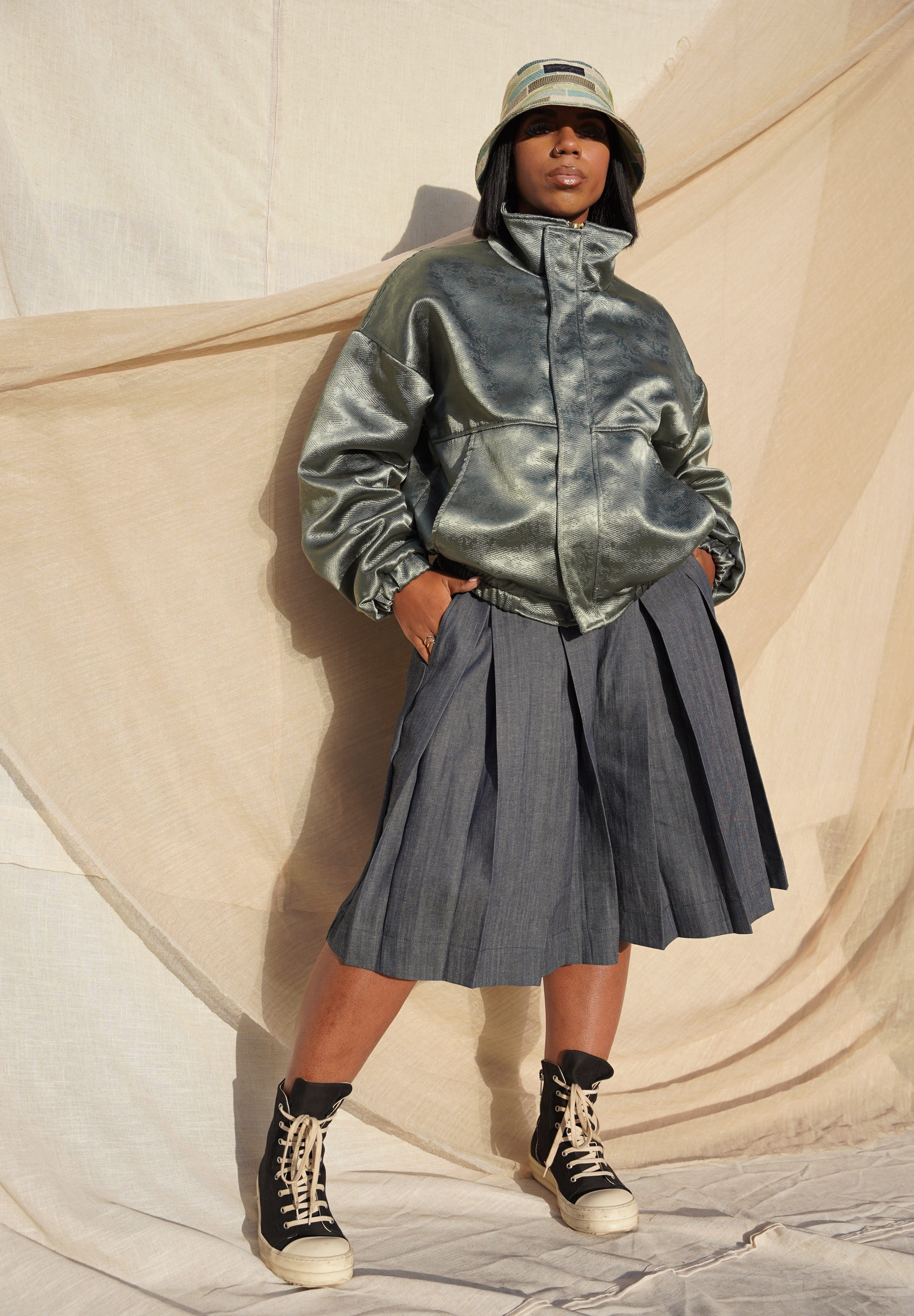 Zevelyn Jean Zane Bomber Jacket ZANE BOMBER Sea Foam