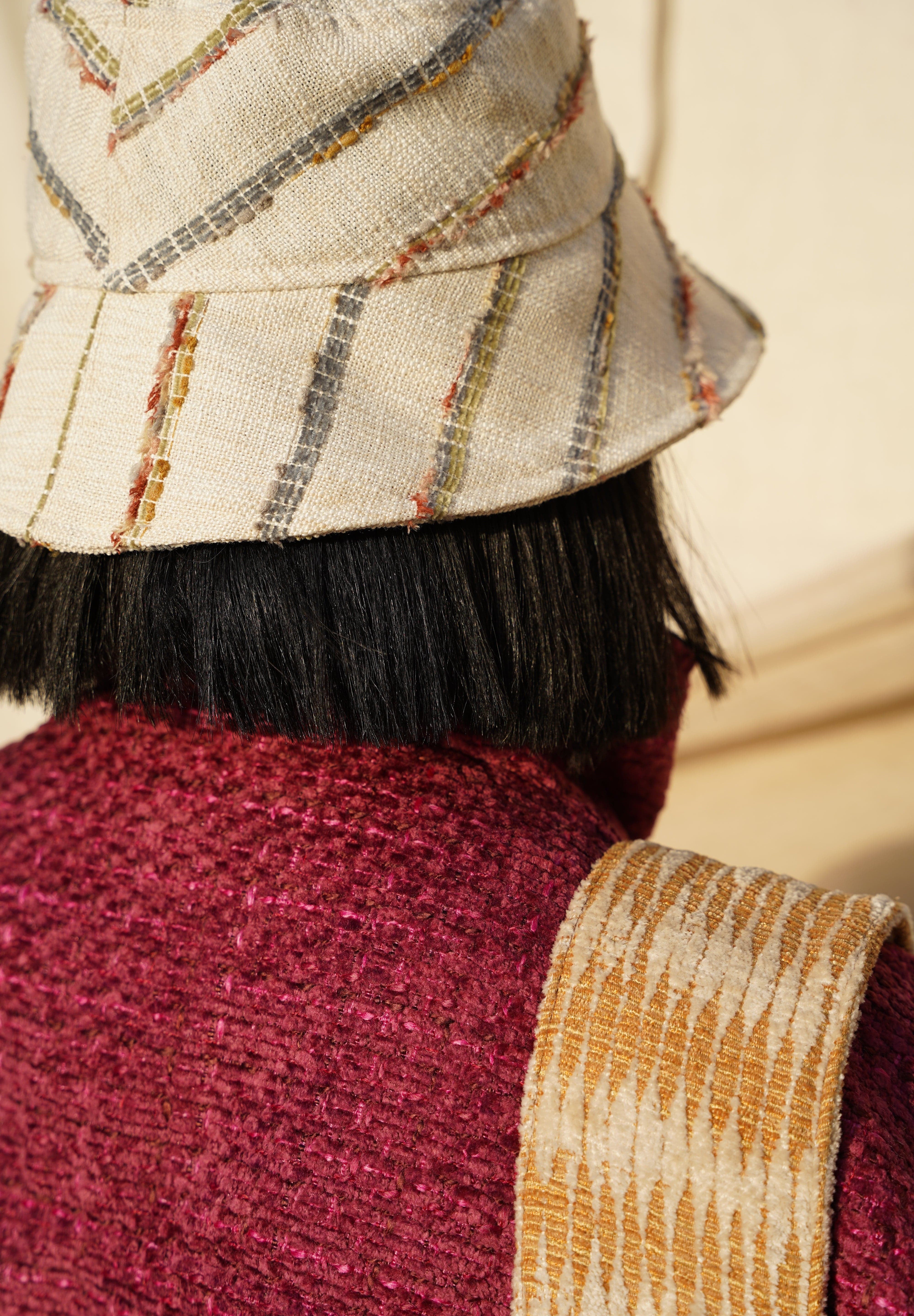 Zevelyn Jean Zoe Bucket Hat Zoe Bucket Hat White Linen