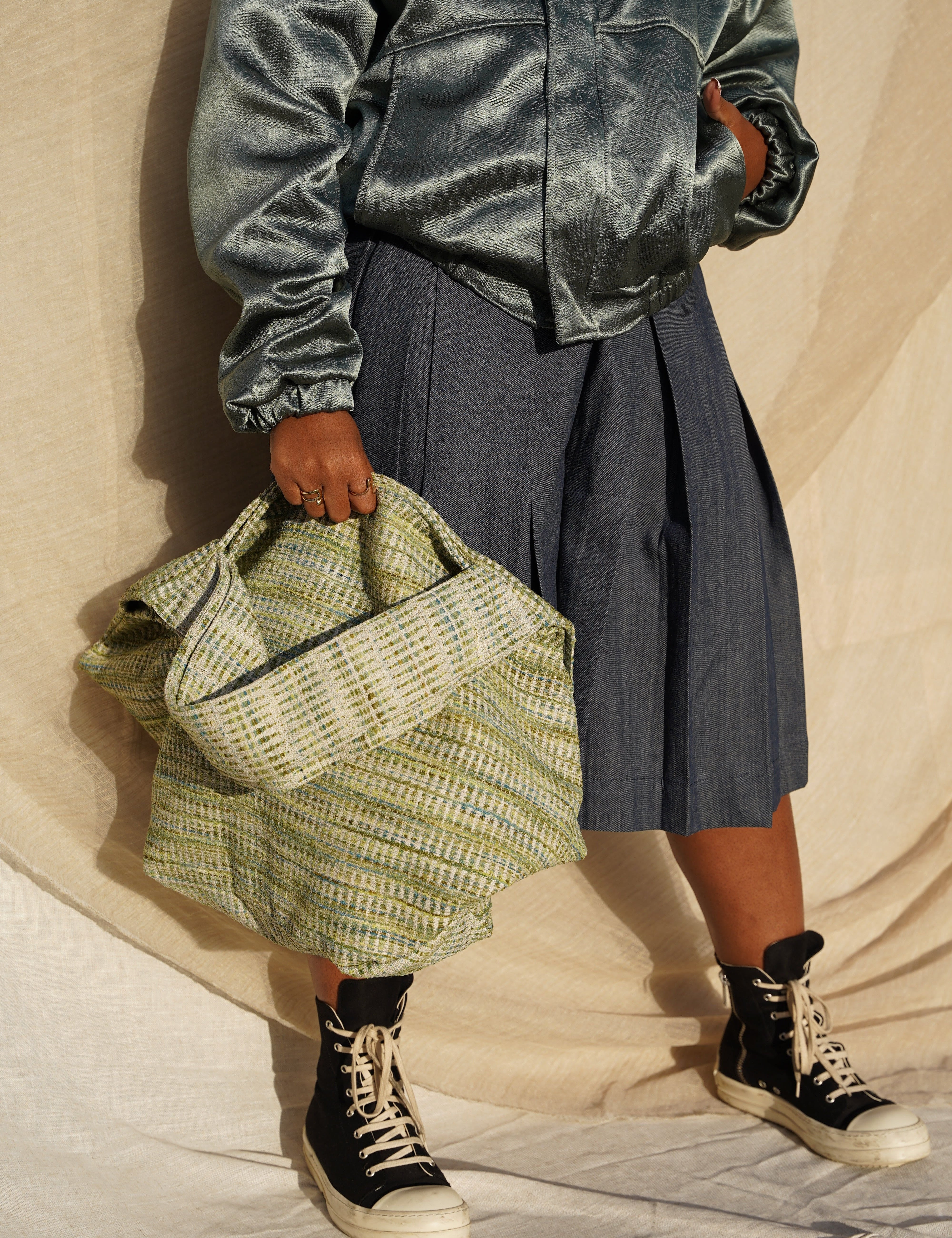 Zevelyn Jean Zuree Tote Bag ZUREE Tote Bag Khaki Green