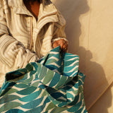 Zevelyn Jean Zuree Tote Bag ZUREE Tote Bag Teal Blue Waters